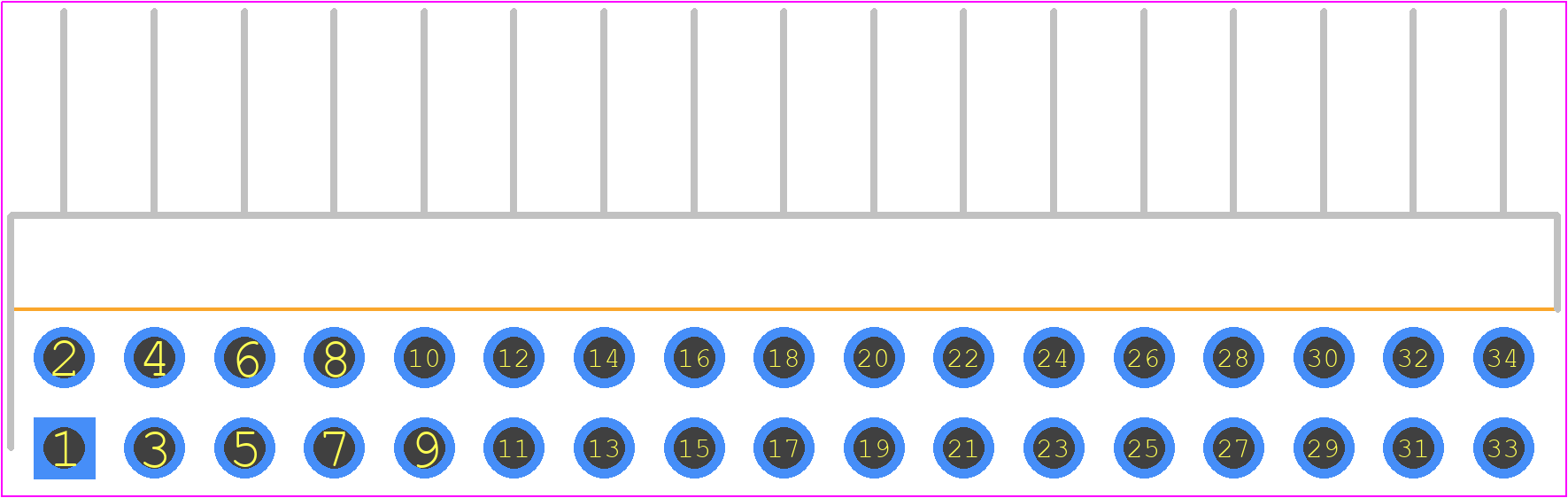 M20-9741742 - Harwin PCB footprint - Header, Unshrouded - Right Angle PTH Pin - Header, Unshrouded - Right Angle PTH Pin - M20-9741742