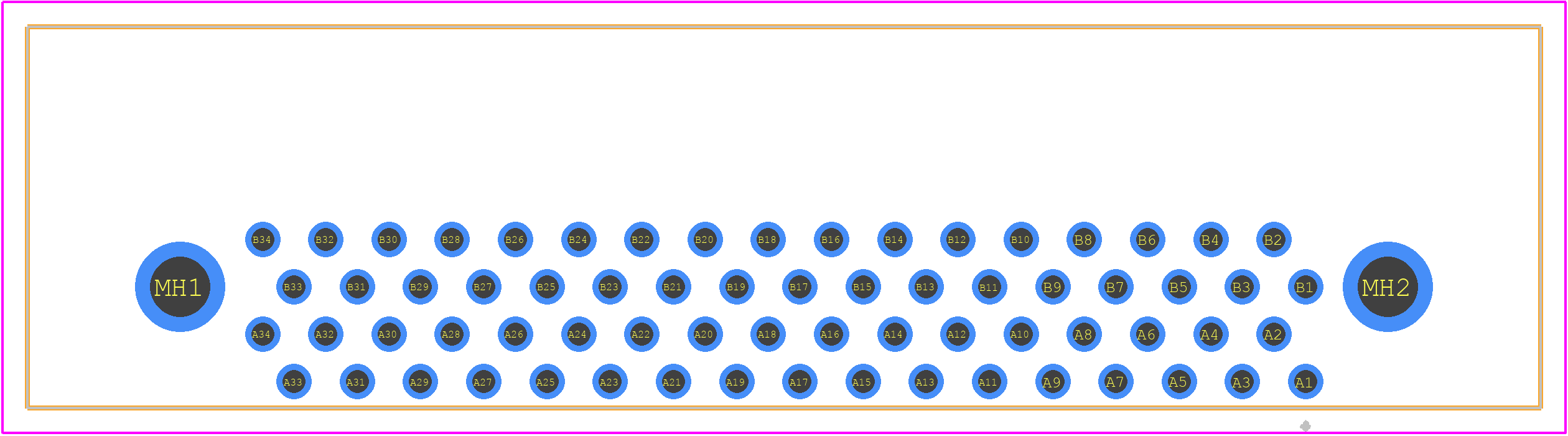 FX2B-68P-1.27DS(71) - Hirose PCB footprint - Other - Other - FX2B-68P-1.27DS(71)-3
