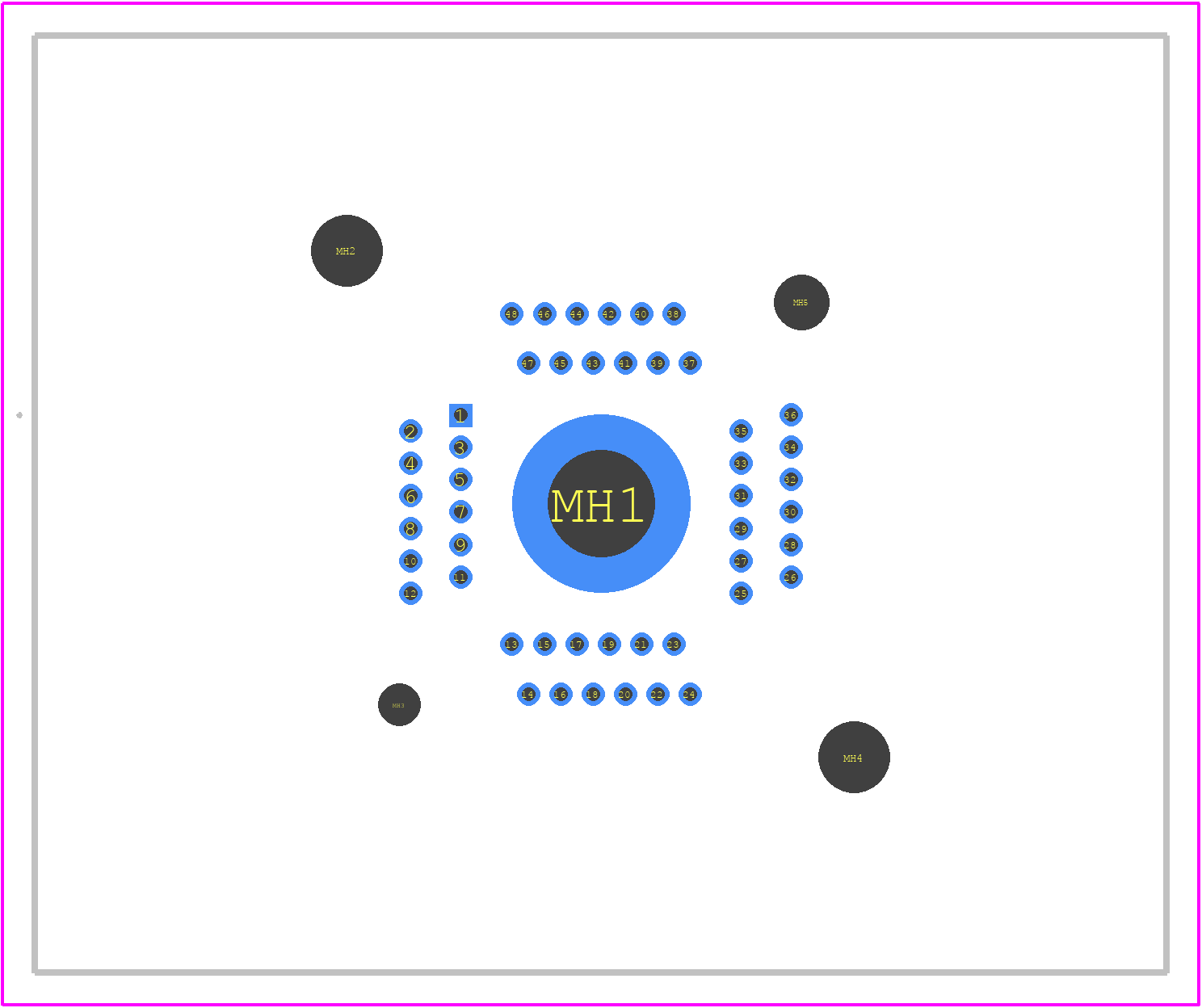 QFN-48(56)BT-0.5-01 - Enplas PCB footprint - Other - Other - QFN-48(56)BT-0.5-01-7