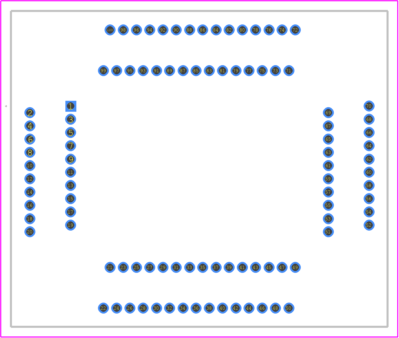 OTQ-100-0.5-19 - Enplas PCB footprint - Other - Other - OTQ-100-0.5-19-4