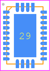 MAX22513ATI+ - Analog Devices PCB footprint - Quad Flat No-Lead - Quad Flat No-Lead - MAX22513ATI+