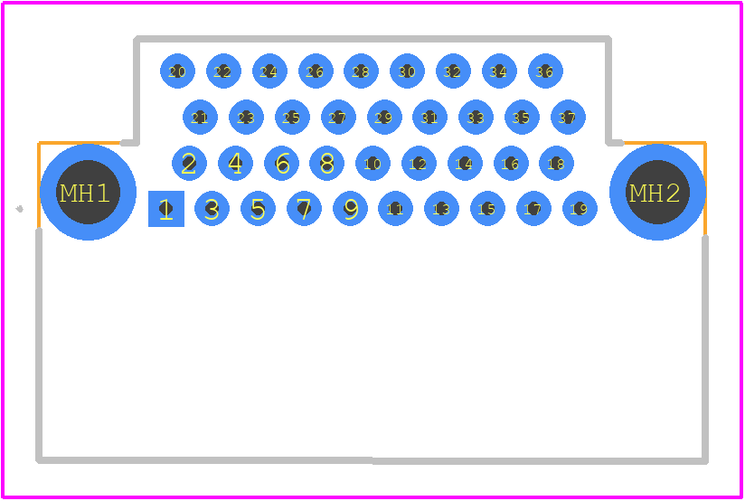 A29400-037 - Omnetics PCB footprint - Other - Other - A29400-037-4