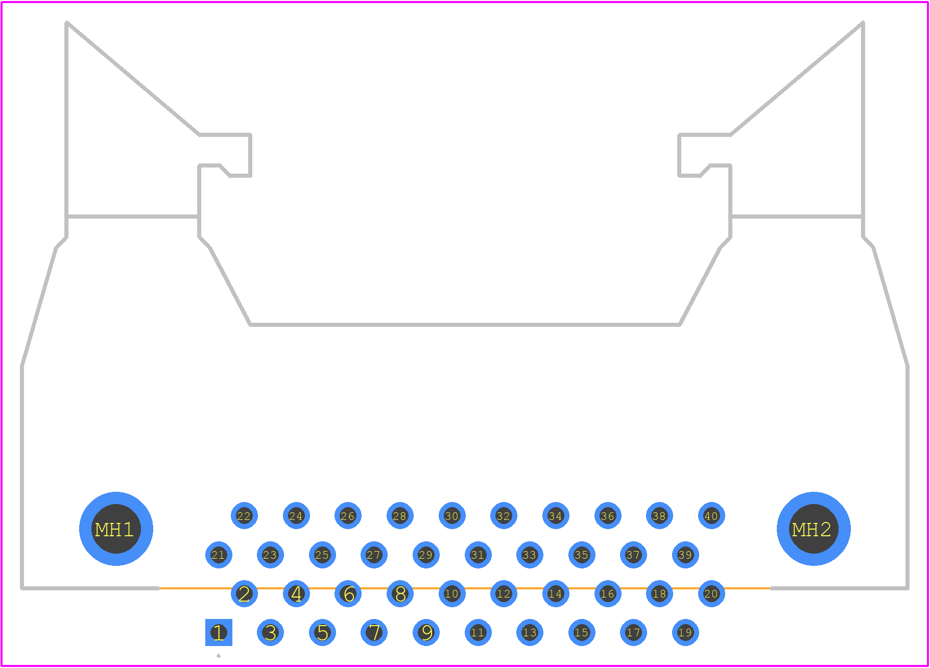 NFP-40A-0122 - Yamaichi PCB footprint - Other - Other - NFP-40A-0122-3
