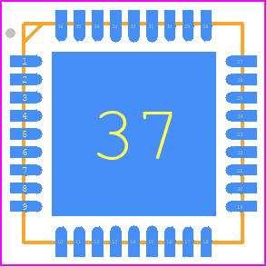LAN8672C1-E/LNX - Microchip PCB footprint - Quad Flat No-Lead - Quad Flat No-Lead - 36-Lead Very Thin Plastic Quad Flat, No Lead Package (LNX) - 6x6x1.0 mm Body [VQFN] With 4.4 mm Exposed 