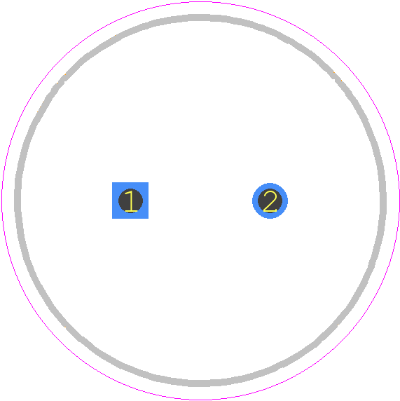 EXR101M2AB - Hitano PCB footprint - Capacitor, Polarized Radial Diameter - Capacitor, Polarized Radial Diameter - 13mm x 21mm