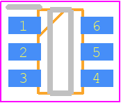 APR3401W6-7 - Diodes Incorporated PCB footprint - SOT23 (6-Pin) - SOT23 (6-Pin) - APR3401W6-7