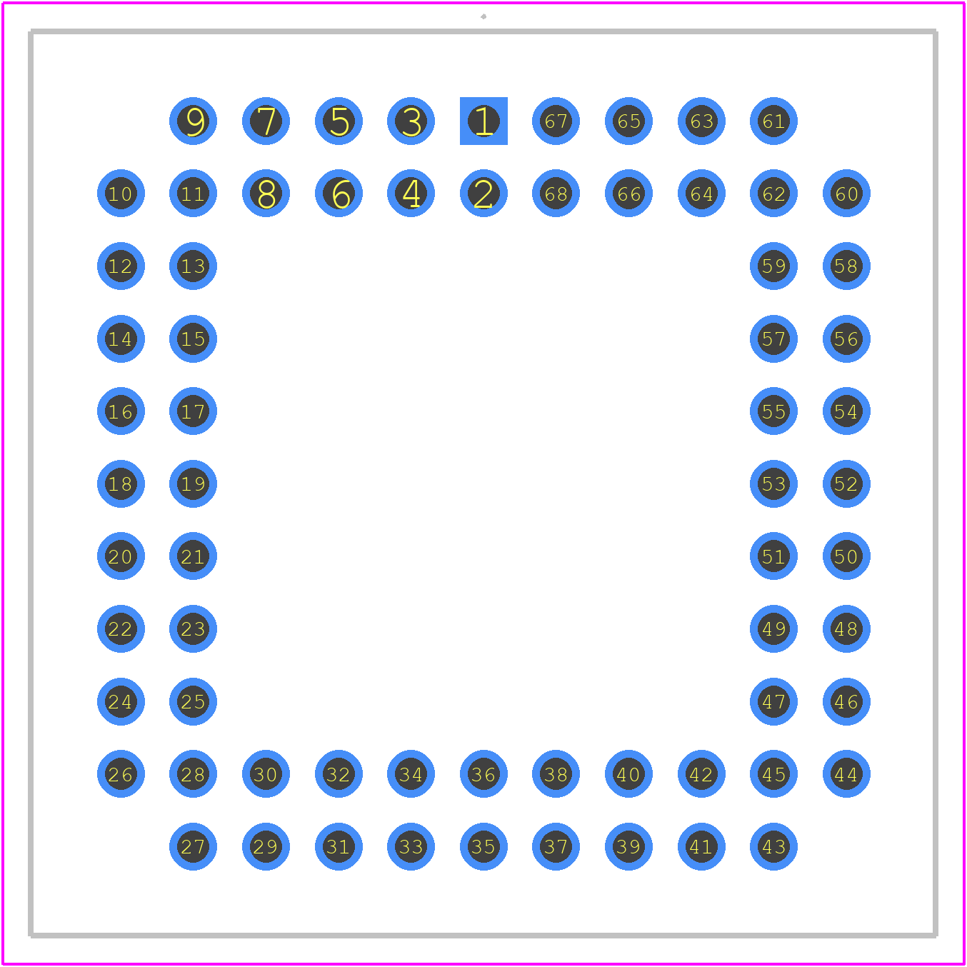 PLCC68AT - Adam Tech PCB footprint - Other - Other - PLCC68AT-1