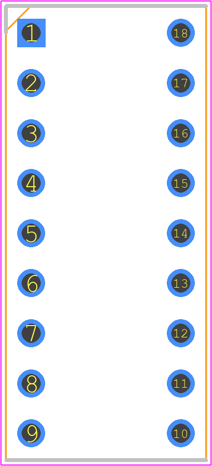 1-390261-5 - TE Connectivity PCB footprint - Dual-In-Line Sockets - Dual-In-Line Sockets - 1-390261-5