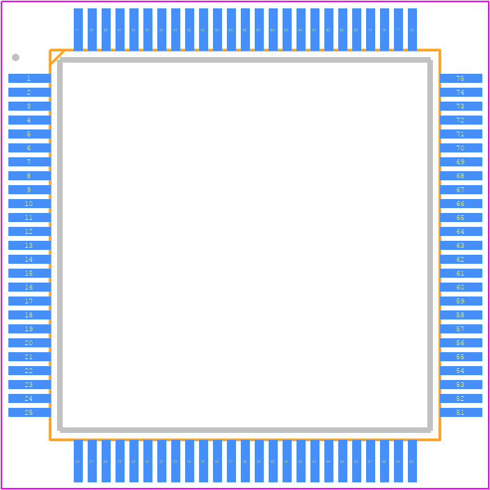 LPC4078FBD100K - NXP PCB footprint - Quad Flat Packages - Quad Flat Packages - SOT407-1