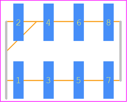 1241050-4 - TE Connectivity PCB footprint - Header, Unshrouded - Straight SMD Pin - Header, Unshrouded - Straight SMD Pin - 1241050-4