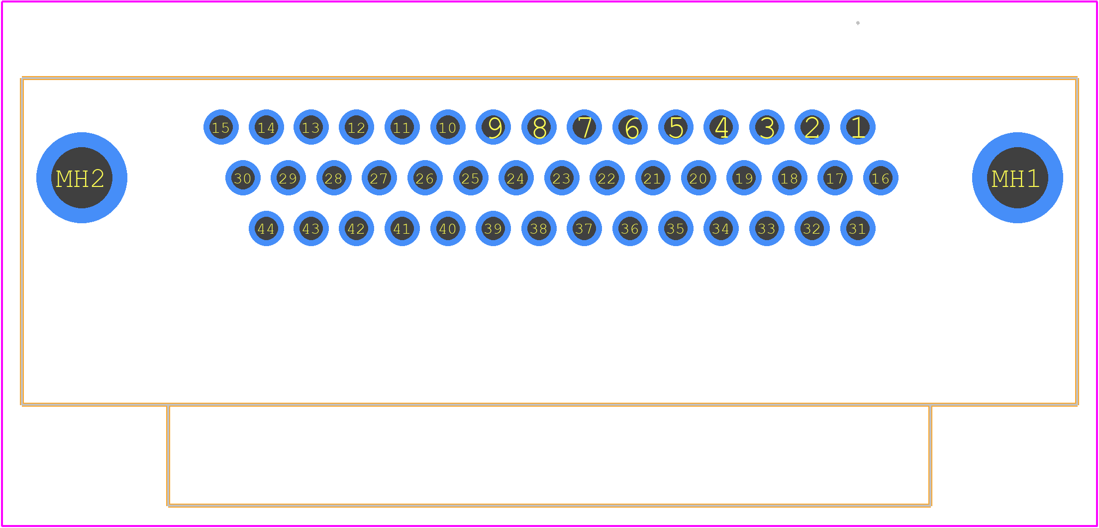 L77HDB44SD1CH4RSAG - Amphenol PCB footprint - Other - Other - L77HDB44SD1CH4RSAG-1