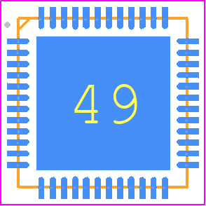 PIC16LF19185-E/MV - Microchip PCB footprint - Quad Flat No-Lead - Quad Flat No-Lead - 48-Lead Plastic Ultra Thin Quad Flat, No Lead Package (MV)-6x6x0.5 mm Body [UQFN]