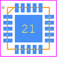 NCP1871MNTXG - onsemi PCB footprint - Quad Flat No-Lead - Quad Flat No-Lead - QFN20 3.5x3.5, 0.5P