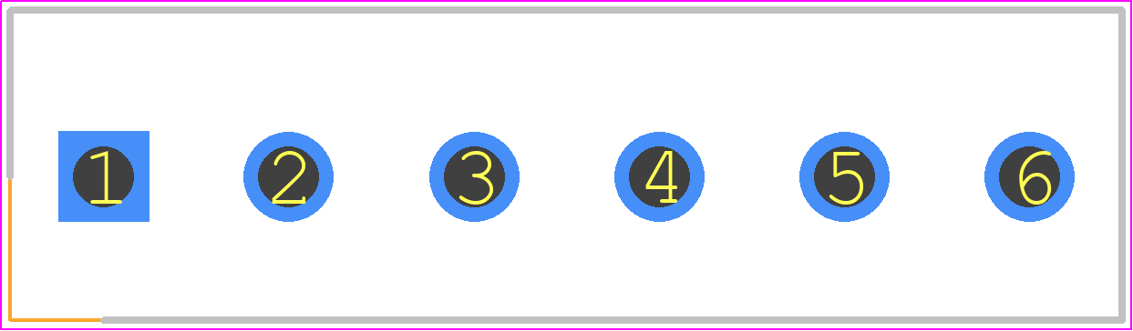 282825-6 - TE Connectivity PCB footprint - Header, Shrouded - Straight PTH Box - Header, Shrouded - Straight PTH Box - 282825-6