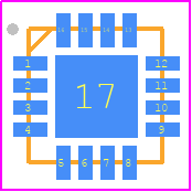 NB7V32MMNTXG - onsemi PCB footprint - Quad Flat No-Lead - Quad Flat No-Lead - QFN16 3x3, 0.5P CASE 485G ISSUE G