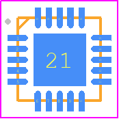 RY1303 - Rychip PCB footprint - Quad Flat No-Lead - Quad Flat No-Lead - 20-Pin QFN