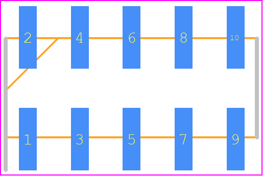 5-146130-4 - TE Connectivity PCB footprint - Header, Unshrouded - Straight SMD Pin - Header, Unshrouded - Straight SMD Pin - 5-146130-4