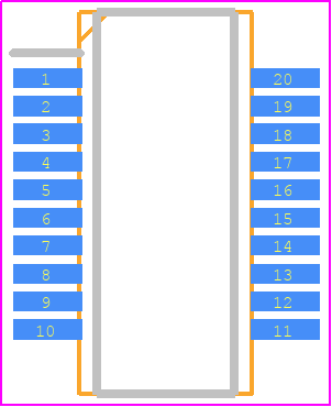 OSOPTA2002FT1 - Vishay PCB footprint - Small Outline Packages - Small Outline Packages - OSOPT_20PIN