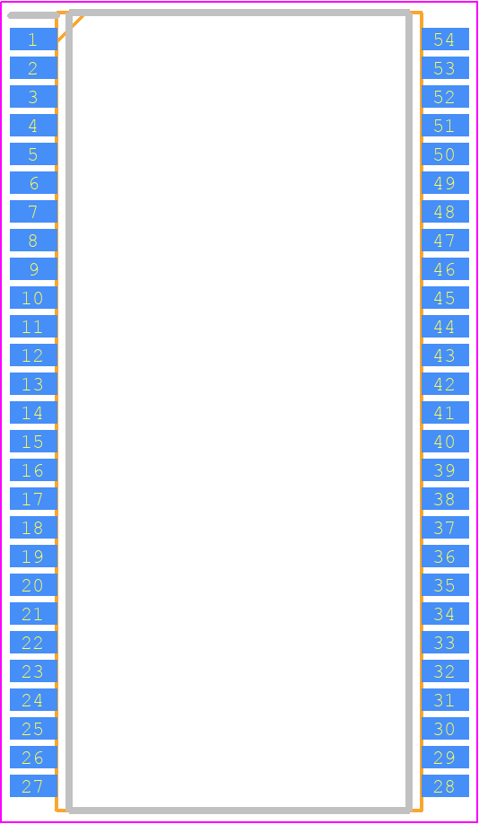 AS4C32M16SB-6TIN - Alliance Memory PCB footprint - Small Outline Packages - Small Outline Packages - 54 Pin TSSOP