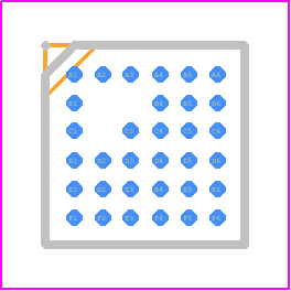 ATA8350-7MQW - Microchip PCB footprint - BGA - BGA - 33-Lead TFBGA (4.5x4.5x1.1mm)