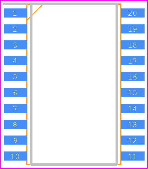 DGD2388MS20-13 - Diodes Incorporated PCB footprint - Small Outline Packages - Small Outline Packages - SO-20 (Type TH)