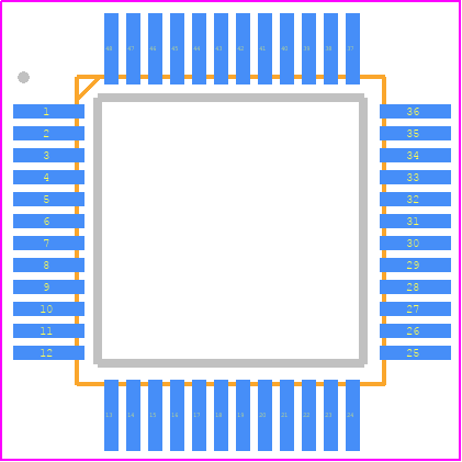TMUX9616PTR - Texas Instruments PCB footprint - Quad Flat Packages - Quad Flat Packages - PT0048A_2024