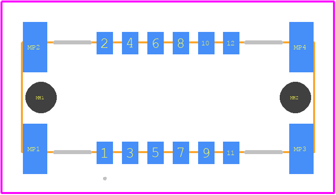 15390120601234 - HARTING PCB footprint - Other - Other - 15 39 012 0601 234-1