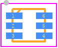 TDS1411P.C - SEMTECH PCB footprint - Small Outline No-lead - Small Outline No-lead - 6-Lead DFN 1.6mm x 1.6mm x 0.55mm