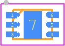 SC121ULTRT - SEMTECH PCB footprint - Small Outline No-lead - Small Outline No-lead - MLPD-UT-6 1.5x2