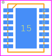 RT8287AZQW - RICHTEK PCB footprint - Small Outline No-lead - Small Outline No-lead - WDFN-14L 4x3