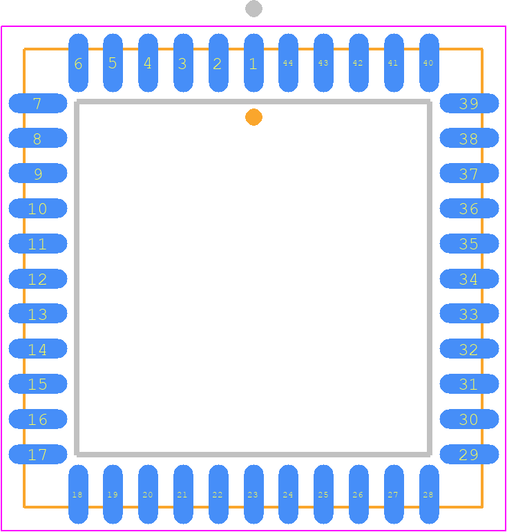 ATF1502ASV-15JU44 - Microchip PCB footprint - Plastic Leaded Chip Carrier - Plastic Leaded Chip Carrier - 44J - PLCC