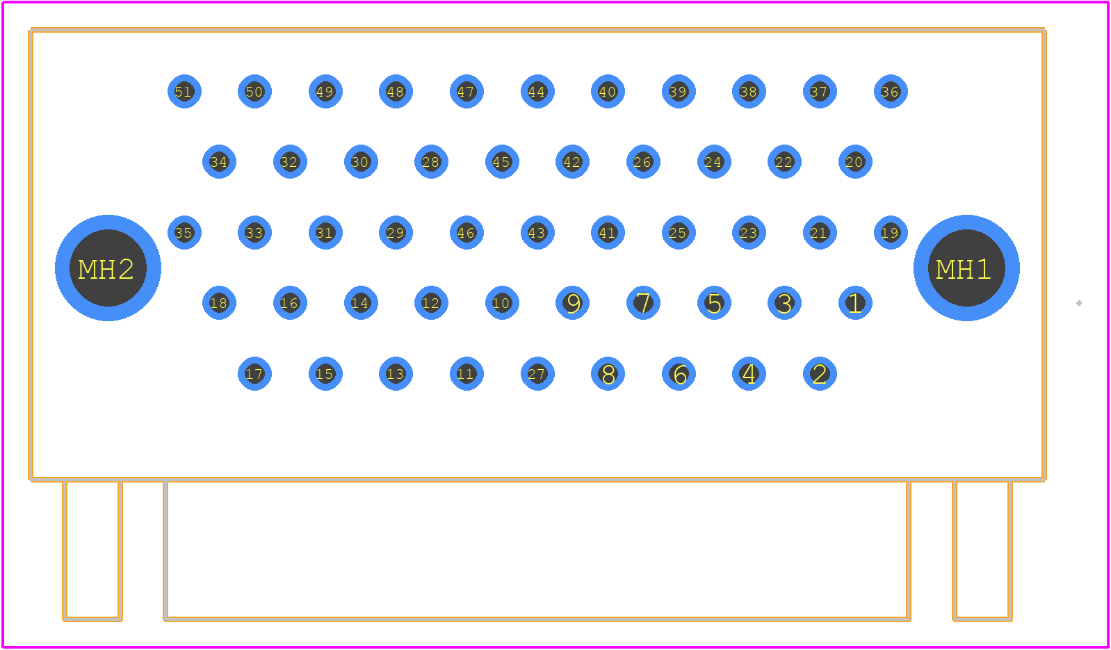MDM-51SCBR - ITT CANNON PCB footprint - Other - Other - MDM-51SCBR-6