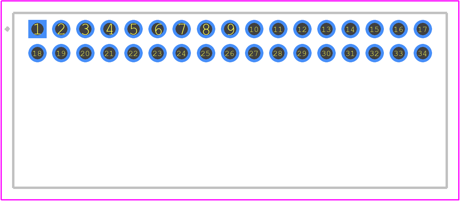 X2081WR-2X17-N0SN - XKB Connectivity PCB footprint - Other - Other - X2081WR-2X17-N0SN