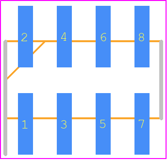 TMMH-104-01-L-DV - SAMTEC PCB footprint - Header, Unshrouded - Straight SMD Pin - Header, Unshrouded - Straight SMD Pin - TMMH-104-01-L-DV