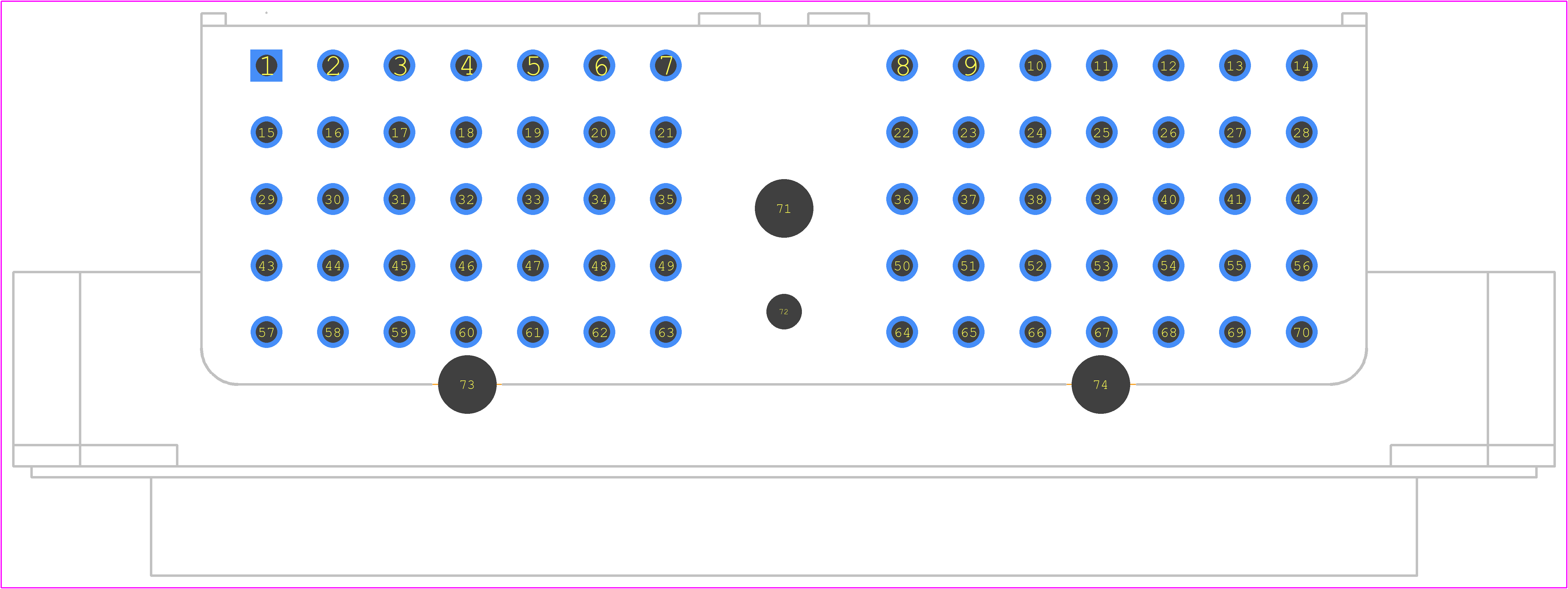 DRC13-70PA-B027 - TE Connectivity PCB footprint - Other - Other - DRC13-70PA-B027-2