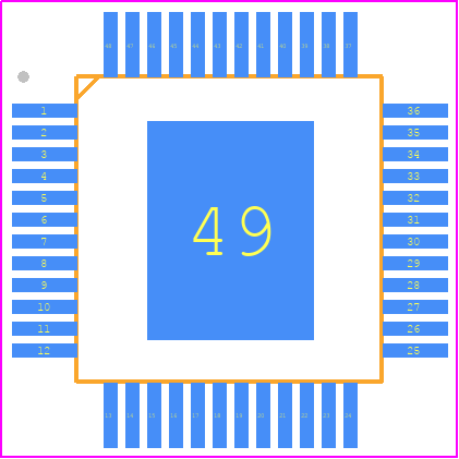 DRV8334PHPR - Texas Instruments PCB footprint - Quad Flat Packages - Quad Flat Packages - PHP0048P