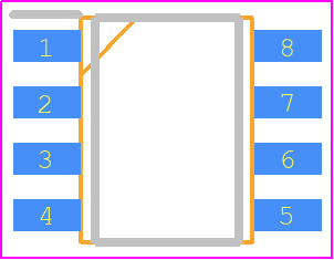 MB85RC256VPNF-G-JNERE1 - Fujitsu Semiconductor PCB footprint - Small Outline Packages - Small Outline Packages - 8-pin plastic SOP (FPT-8P-M02)