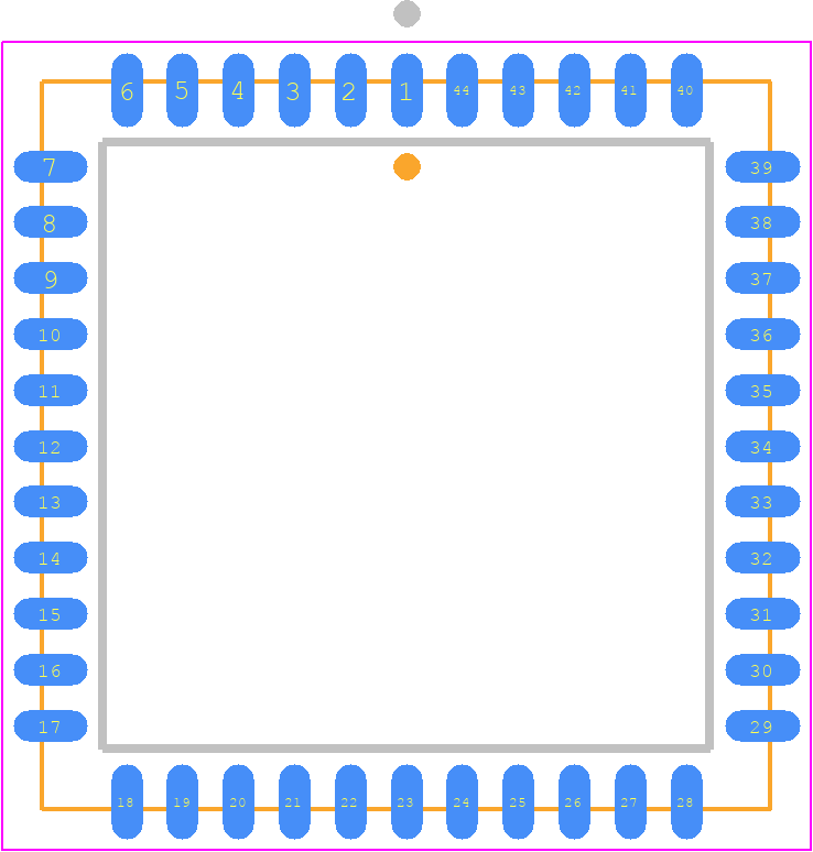 RDC-19222S-153Z - Data Device Corporation PCB footprint - Plastic Leaded Chip Carrier - Plastic Leaded Chip Carrier - 44-PIN CERAMIC J-LEAD