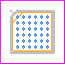 MAX77972EWX+ - Analog Devices PCB footprint - BGA - BGA - 36-BUMP WLP (3.208mm x 3.258mm, 0.5mm PITCH)