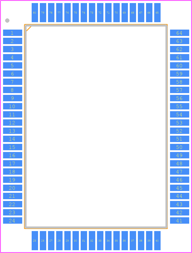 M58BW016DB70T3 - STMicroelectronics PCB footprint - Quad Flat Packages - Quad Flat Packages - PQFP80