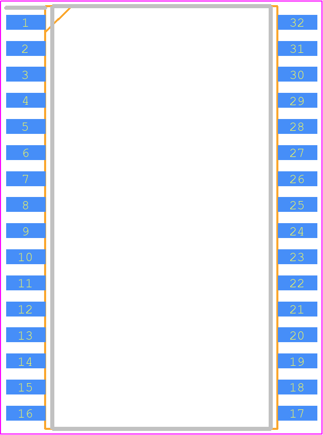 UPD431000AGW-70LL - NEC PCB footprint - Small Outline Packages - Small Outline Packages - 32-PIN PLASTIC SOP (13.34 mm (525))