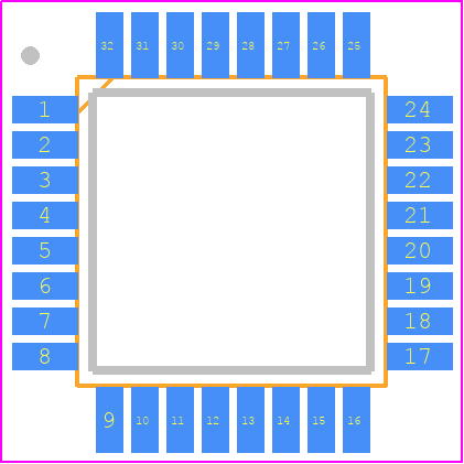 R5F121BAGFP#70 - Renesas Electronics PCB footprint - Quad Flat Packages - Quad Flat Packages - PLQP0032GB-A