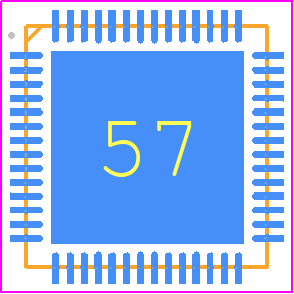 ATMXT224S-MAUR043 - Microchip PCB footprint - Quad Flat No-Lead - Quad Flat No-Lead - 56-pin UQFN