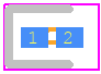 NSR05402NXT5G - onsemi PCB footprint - Diodes Chip - Diodes Chip - DSN2, 0.6x0.3, 0.4P, (0201)