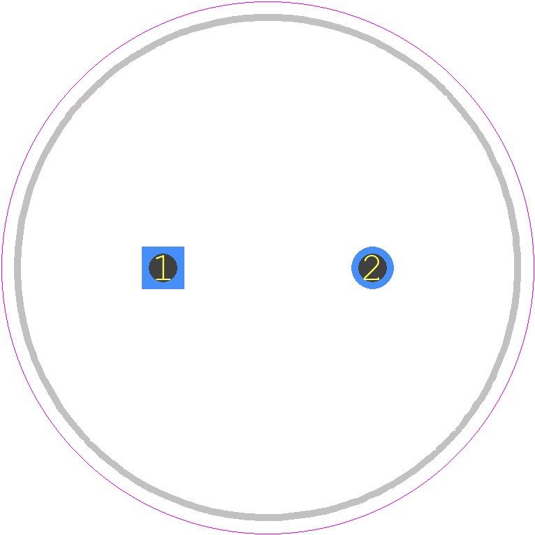 50HGX2000MSPA18X30 - Rubycon PCB footprint - Capacitor, Polarized Radial Diameter - Capacitor, Polarized Radial Diameter - 50HGX2000MSPA18X30-