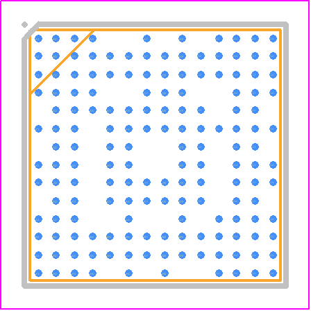 X1600E - Lumissil Microsystems PCB footprint - BGA - BGA - 159-pin BGA