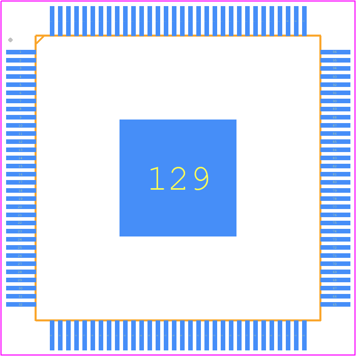T113-s3 - Allwinner Technology PCB footprint - Quad Flat Packages - Quad Flat Packages - 128-LQFP  14 mm x 14 mm