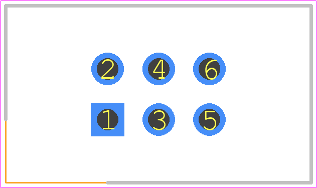 302-S-06-D1R1 - valcon PCB footprint - Header, Shrouded - Straight PTH Box - Header, Shrouded - Straight PTH Box - 302-S-06-D1R1