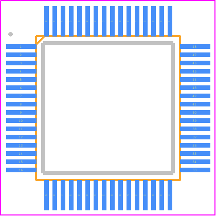 ISP1161A1BM - STMicroelectronics PCB footprint - Quad Flat Packages - Quad Flat Packages - ISP1161A1BM