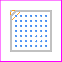 W957D6NBGX5I - Winbond PCB footprint - BGA - BGA - WFBGA 49 Balls (4x4 mm2, Ball pitch: 0.5mm)